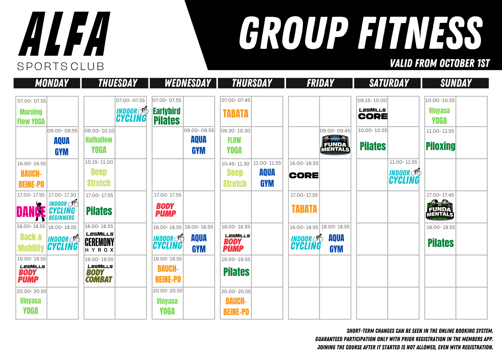 Groupcourses ALFA Sportsclub
