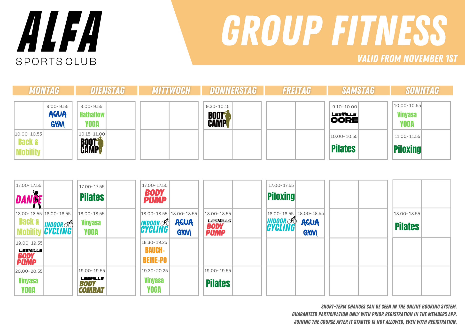 Groupcourses ALFA Sportsclub
