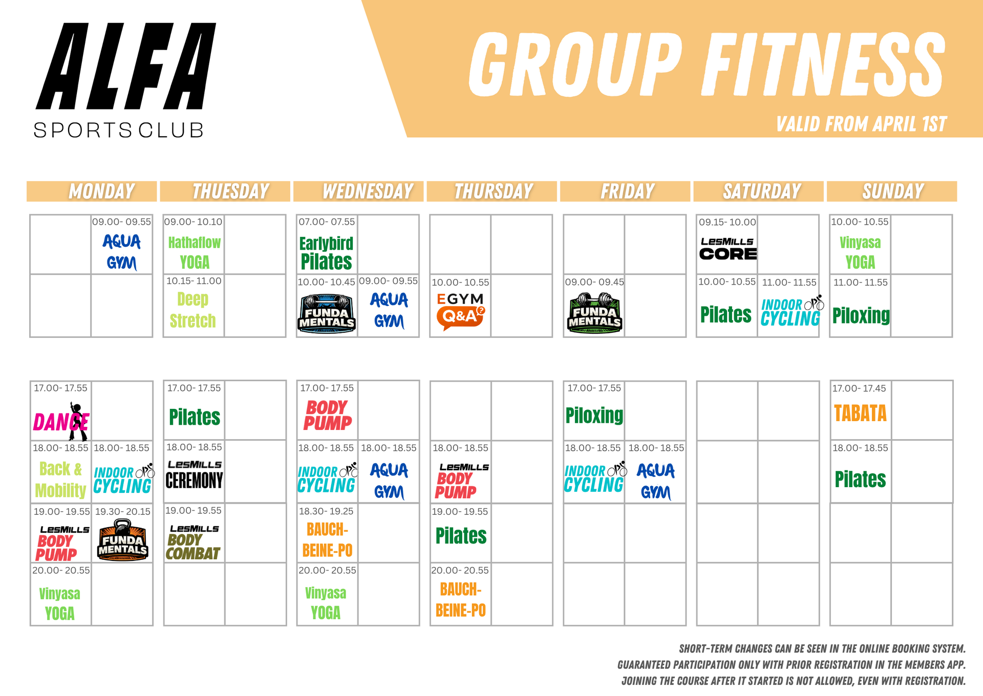 Groupcourses ALFA Sportsclub