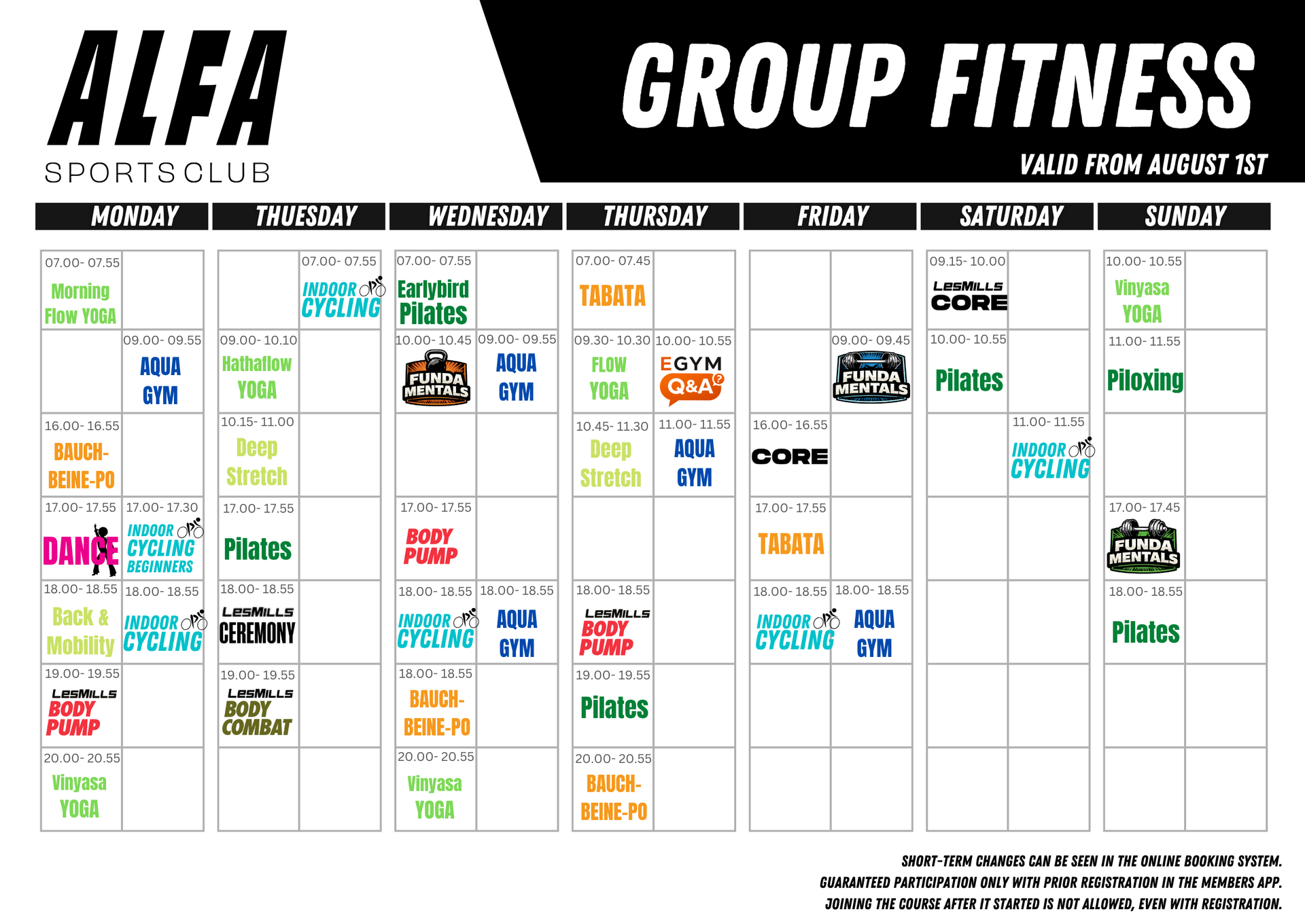 Groupcourses ALFA Sportsclub