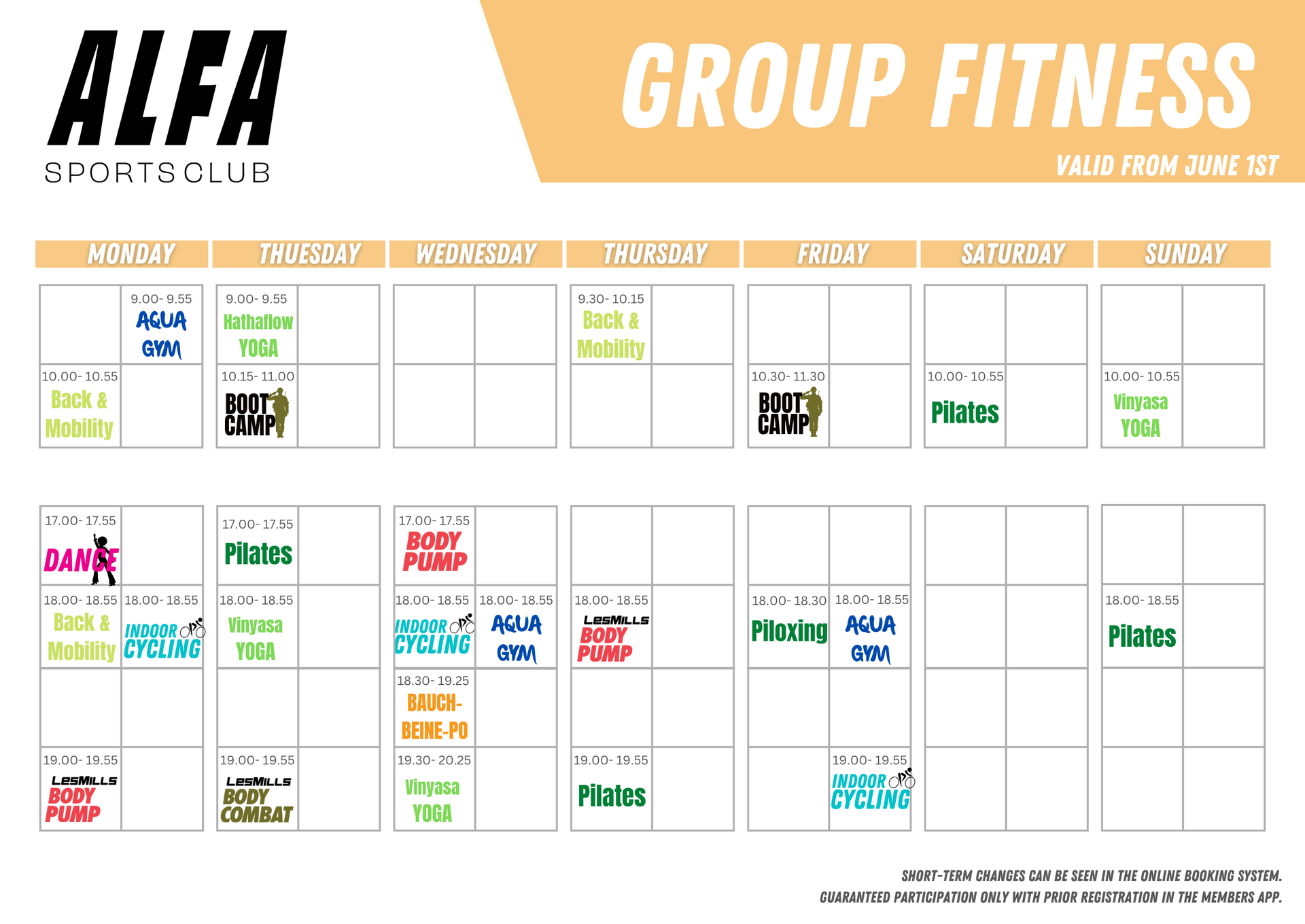 Groupcourses ALFA Sportsclub